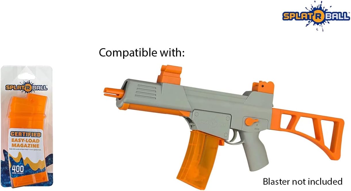SplatRball Blaster | 400 Round Capacity Magazine - Vibrant Orange Design
