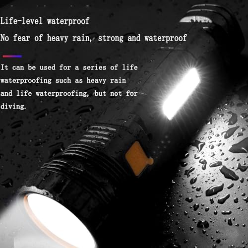 E-SHIDAI 6-Pack Black Solar Rechargeable LED Flashlights 1000 Lumens, Emergency Power Bank