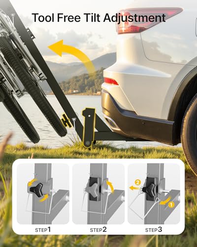 monTEK 4-Bike Hitch Rack for Cars Trucks SUVs | 2-Inch Receiver, Fold & Tilt, 150LBS Capacity