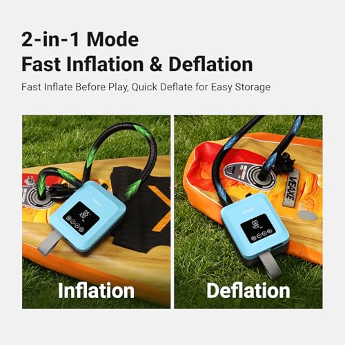 CooSpo Dark Blue Electric SUP Air Pump 20 PSI High Pressure Inflator Rechargeable Battery
