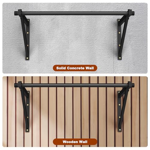 Wall Mounted Pull Up Bar with Adjustable Depth & 500LBS Capacity for Home Gym