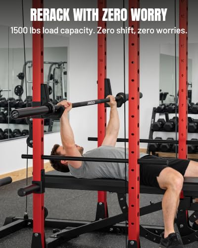 Mikolo Heavy Duty J Hooks for 2x2 Power Rack – Steel Barbell Holders for Home Gym