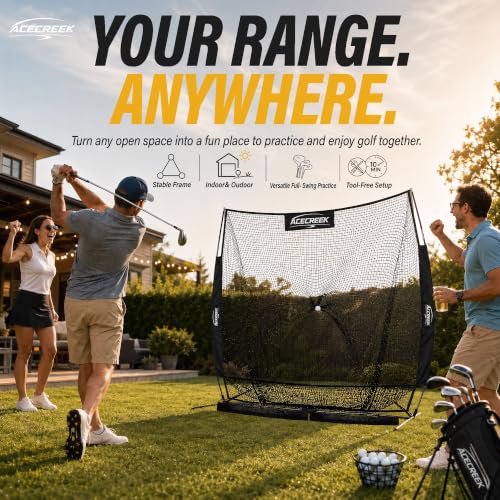 8x7 ft Heavy Duty Portable Golf Practice Net for Backyard & Indoor Training