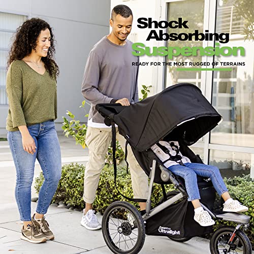 Joovy Zoom360 Ultralight Jogging Stroller Black – Lightweight, Foldable Baby Jogging Stroller with Parent Organizer