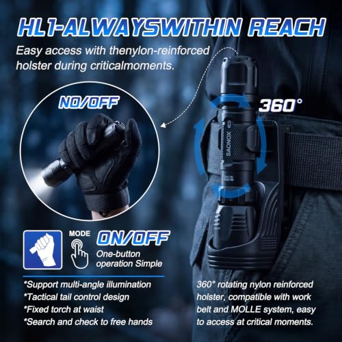 2000 Lumen Tactical LED Flashlight with Waterproof Shockproof Design