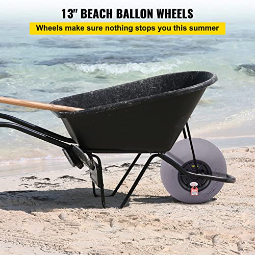 VEVOR 12-Inch Beach Balloon Wheels for Cart Transport - Inflatable Sand Wheels
