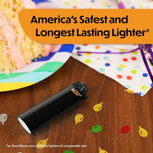 BIC Maxi Pocket Lighters Black 50-Count Tray | Long-Lasting Safety Gas Lighters
