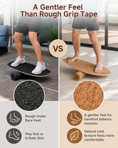 Balance Board with Roller & Stand - Indoor Surf Trainer for Home Workout