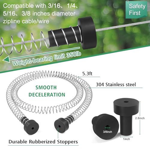 X XBEN 200FT Zip Line Kit for Kids & Adults, Supports Up to 500Lbs Outdoor