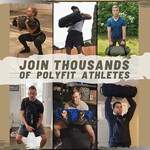 Polyfit Workout Sandbag with 8 Handles - Green Large (50-125lbs) Fitness Equipment