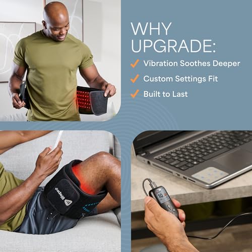 Corded Red Light Therapy Belt with Pulse Modes & Vibration - Black