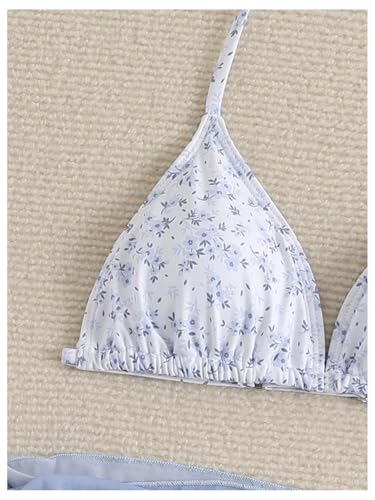 Girls' 3-Piece Swimsuit Set - Halter Triangle Top with Skirts - 12 Years Multicolor