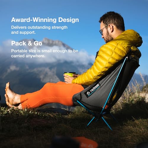 Helinox Chair Zero Ultralight Camping Chair - Black, Compact & Lightweight