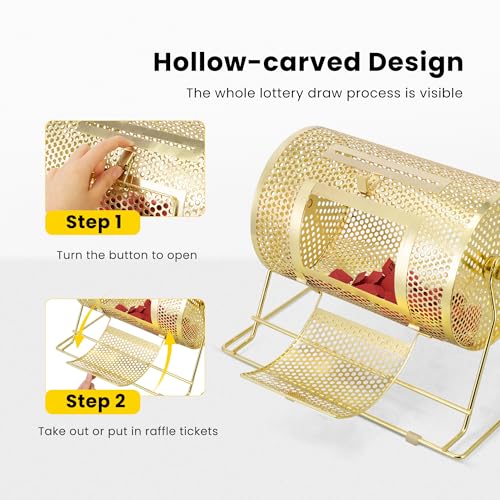 Medium Brass Plated Raffle Drum - Holds 5000 Tickets, 16 x 12 Inches