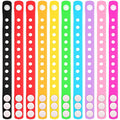 Silicone Wristbands Set - 30 Pieces, 10 Colors, Adjustable, Waterproof