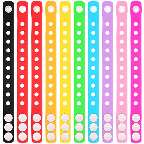 Silicone Wristbands Set - 30 Pieces, 10 Colors, Adjustable, Waterproof