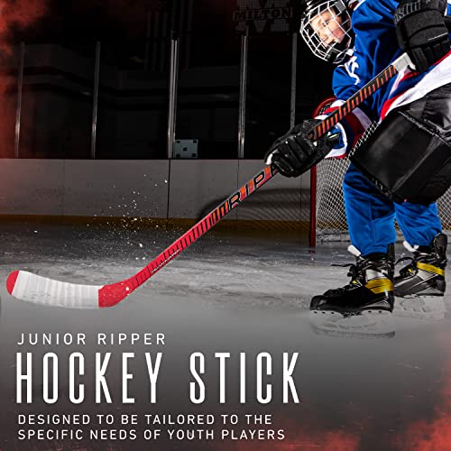 Kids Ice Hockey Stick - Left Shot 55 Inch Junior Composite, Red