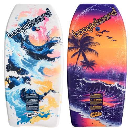 Wham-O 37" Beach Wave Bodyboard 2-Pack for Kids & Teens with Wrist Leash
