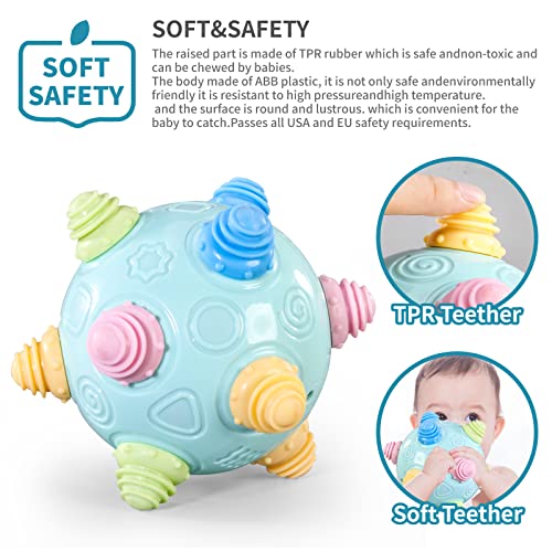 Blue Bumble Ball for 1+ Year Old - Interactive Musical Sensory Toy for Toddlers