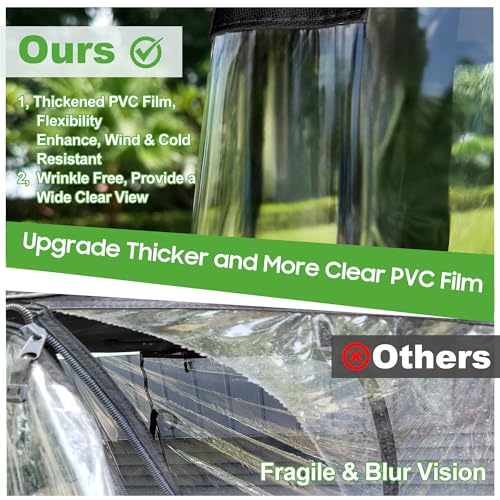 Old 10L0L Waterproof 4-Sided Golf Cart Enclosure for Club Car DS & Precedent, 2 Passenger, Black/Transparent