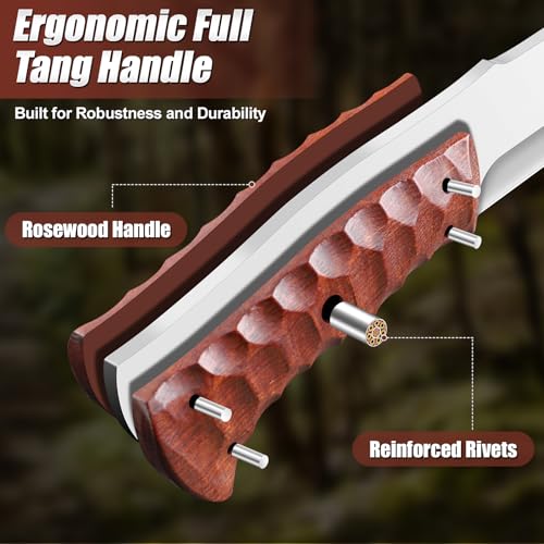 10.6 Inch Heavy Duty Machete with Sheath - High Carbon Steel Outdoor Knife