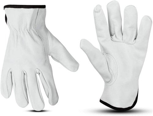 Glove Station Driver Gloves - Unlined Top Grain Beige Leather for Truck Driving, Welding & Gardening