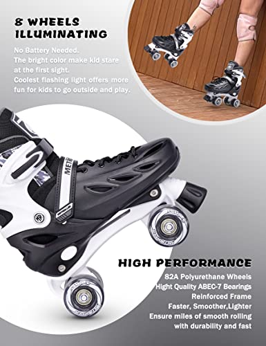 Kids & Adults Roller Skates Black XLarge - Youth & Adult Size 7-10 Men / 8-11 Women