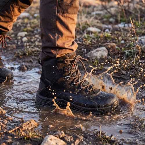 NORTIV 8 Men's Waterproof Snow Hiking Boots - Black, Size 10, Winter & Snow
