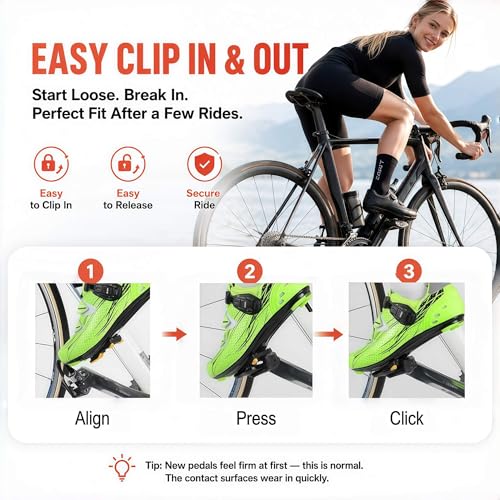 Black Look KEO Compatible Road Bike Pedals Clipless Set for Beginners
