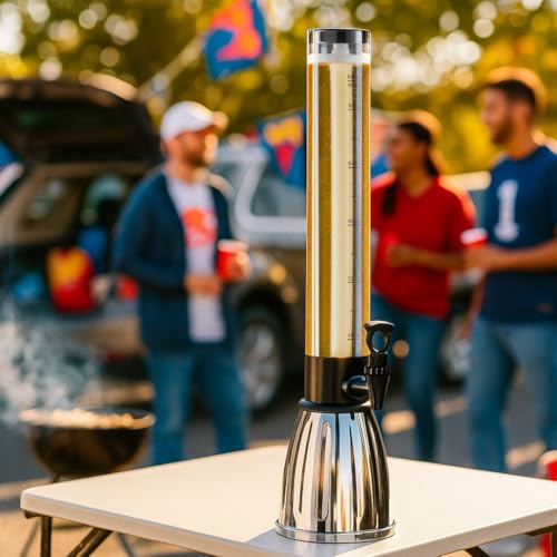 Oggi Beer Tower 88oz Stainless Steel Beverage Dispenser with Ice Tube & Spigot