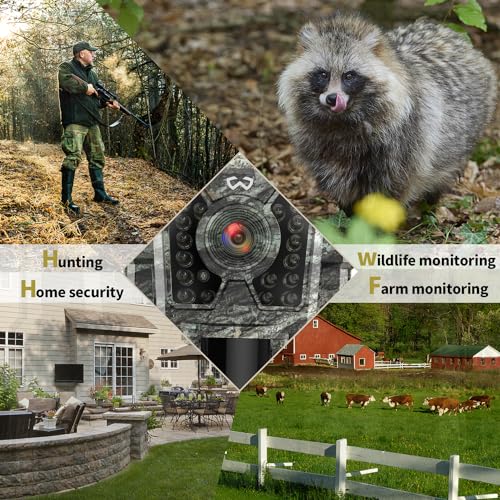 WOSODA Camo Mini Trail Camera 30MP 1080P HD Night Vision Wildlife Monitor 4 Pack