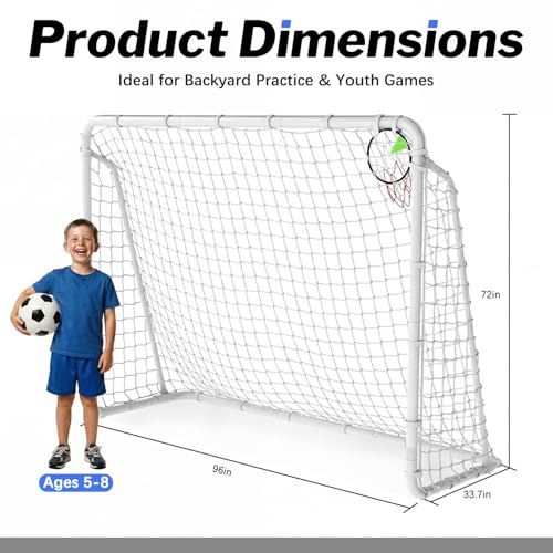 Gadewey 8x6 FT Backyard Soccer Goal - Rust-Proof Reinforced Metal Frame