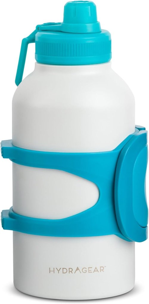 Hydragear Captain Insulated Stainless Steel Bottle - Leak Proof Sport Lid & Carry Handle - 90 Oz - Pewter