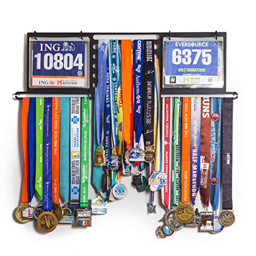 Race Bib and Medal Display Wall Mount - Holds 100+ Medals & 200 Bibs
