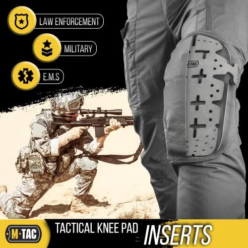 M-Tac Knee Pad Inserts Gray - Memory Foam Support for Construction & Tactical Pants (2 PCs)