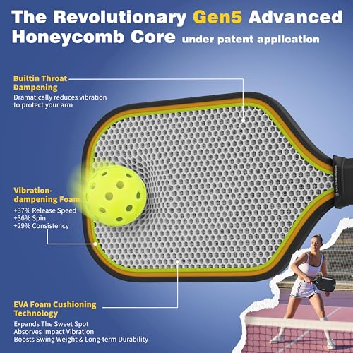 SpartanPanda Black Pickleball Paddle with Toray T700 Carbon Fiber - Pro Control & Spin