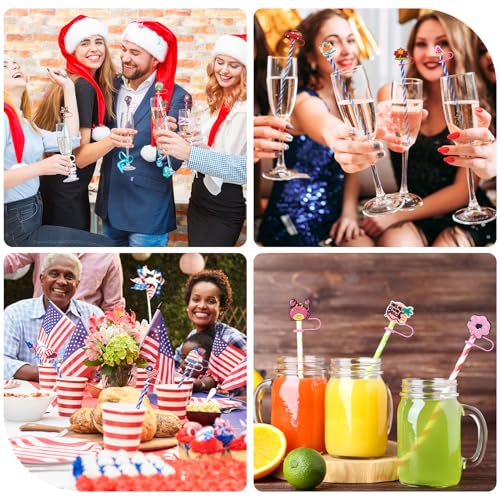 50 Pcs Holiday Silicone Straw Cover Caps for Stanley 10mm Tumblers - Halloween Theme