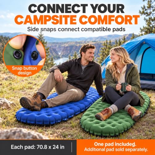 Insulated Sleeping Pad with Pump Bag - R-Value 9.0, 4.7-Inch Thick, Green