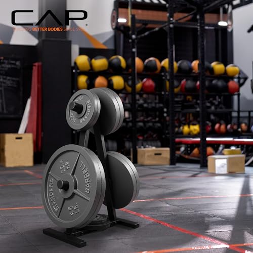 CAP 2-Inch Olympic Plate Tree Rack - 5-Post Heavy-Duty Weight Plate Organizer, Space-Saving Gym Storage, 300lb Capacity