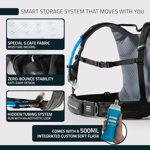 Sub90 Running Hydration Vest No-Bounce Water Pack - Edgy Black, M-L-XL