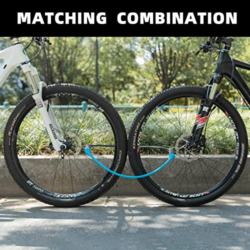 Blue Bike Cable Lock with 4-Digit Combination Anti-Theft Lightweight 1.83ft