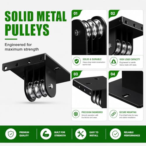 TRUSOON Heavy Duty Kayak Hoist with Auto-Locking Pulley System – 250 lbs Capacity