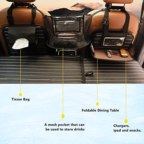 Heart Horse Black Foldable Non-Inflatable Car Mattress with Adjustable Brackets for SUV Truck Back Seat Travel Camping Pet