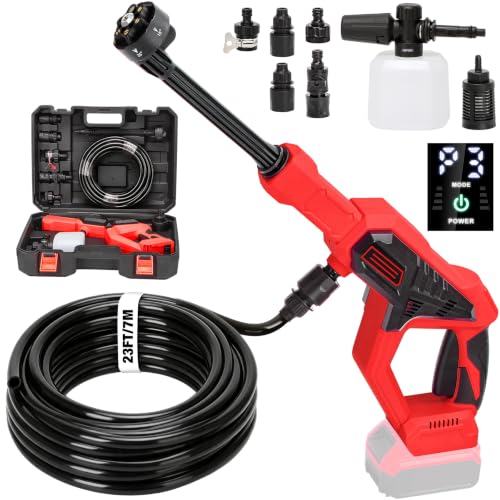Red Cordless Portable Washer for Milwaukee 18V Battery 1100PSI Handheld Cleaner - SXBSXB