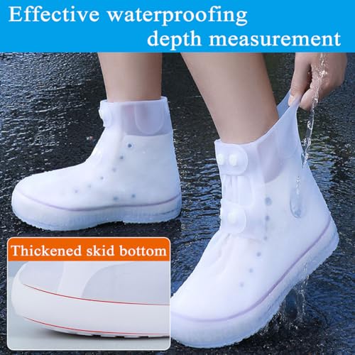 Rain Boot Covers Waterproof Silicone Overshoes for Men Women XL White
