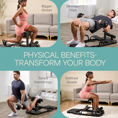 Foldable Hip Thrust Machine for Home Gym - GluteBlast Lite, 220 lb Capacity