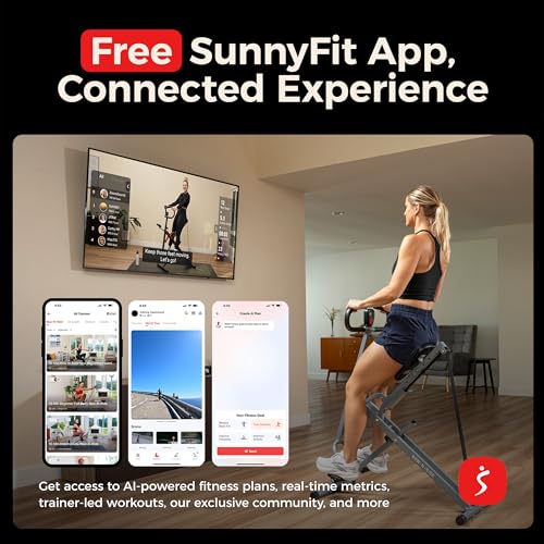 Sunny Health & Fitness Grey Row-N-Ride Glute & Leg Trainer with App Connection