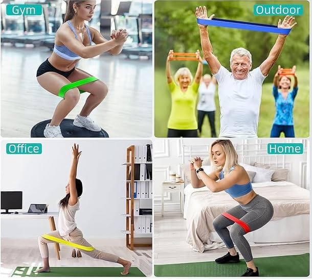 Skiennix Resistance Loop Bands - Non-Slip TPE Exercise Bands for Yoga & Strength Training | 5 Pack