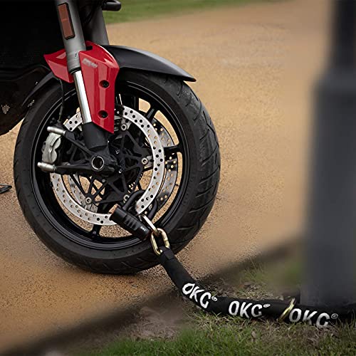 Heavy Duty Motorcycle Chain Lock Kit - 3.3 Ft x 1/2" Hardened Steel Security Chain with 4 Keys