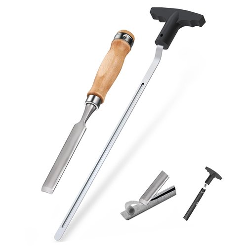 ELEMONY Golf Grip Removal Tool and Golf Grip Tape Removal Tool, V-Groove Grip Remover Saver 12“, High-Carbon Steel Gripping Tool, Golf Club Gripping Kit Golf Grip Tool